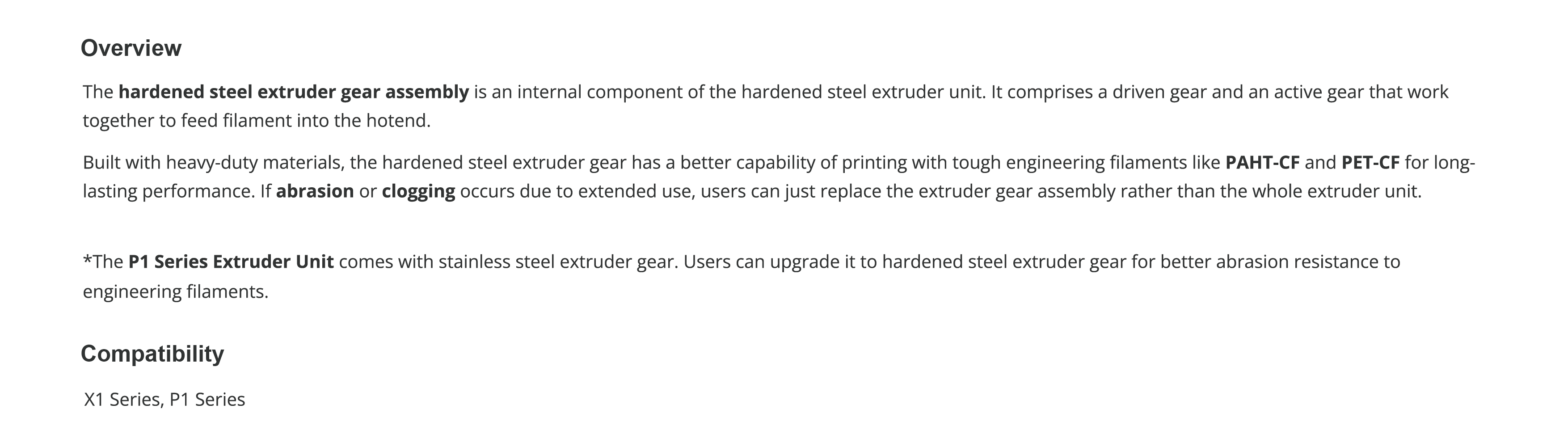 Modefine 3D Hardened Steel Extruder Gear Assembly