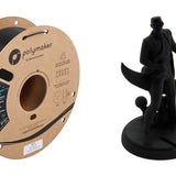 Polymaker HT-PLA black cardboard spool with matching black printed figurine (spool + print)