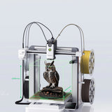 Creality SPARKX i8 printing a multicolor owl on its 260 x 260 x 255 mm build plate