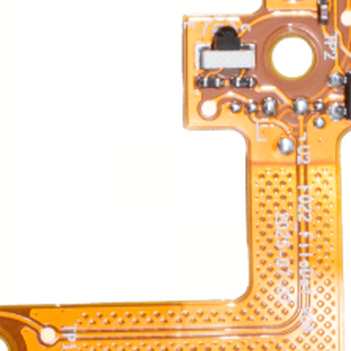 Close-up of SparkX i7 filament and cutter sensor flex board and connector