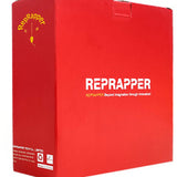 RepRapper Tech red retail box for FDM 3D printing filament, white REPRAPPER branding