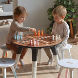 Kids play table and stools with laser cut and engraved tops made on the Bambu Lab R1
