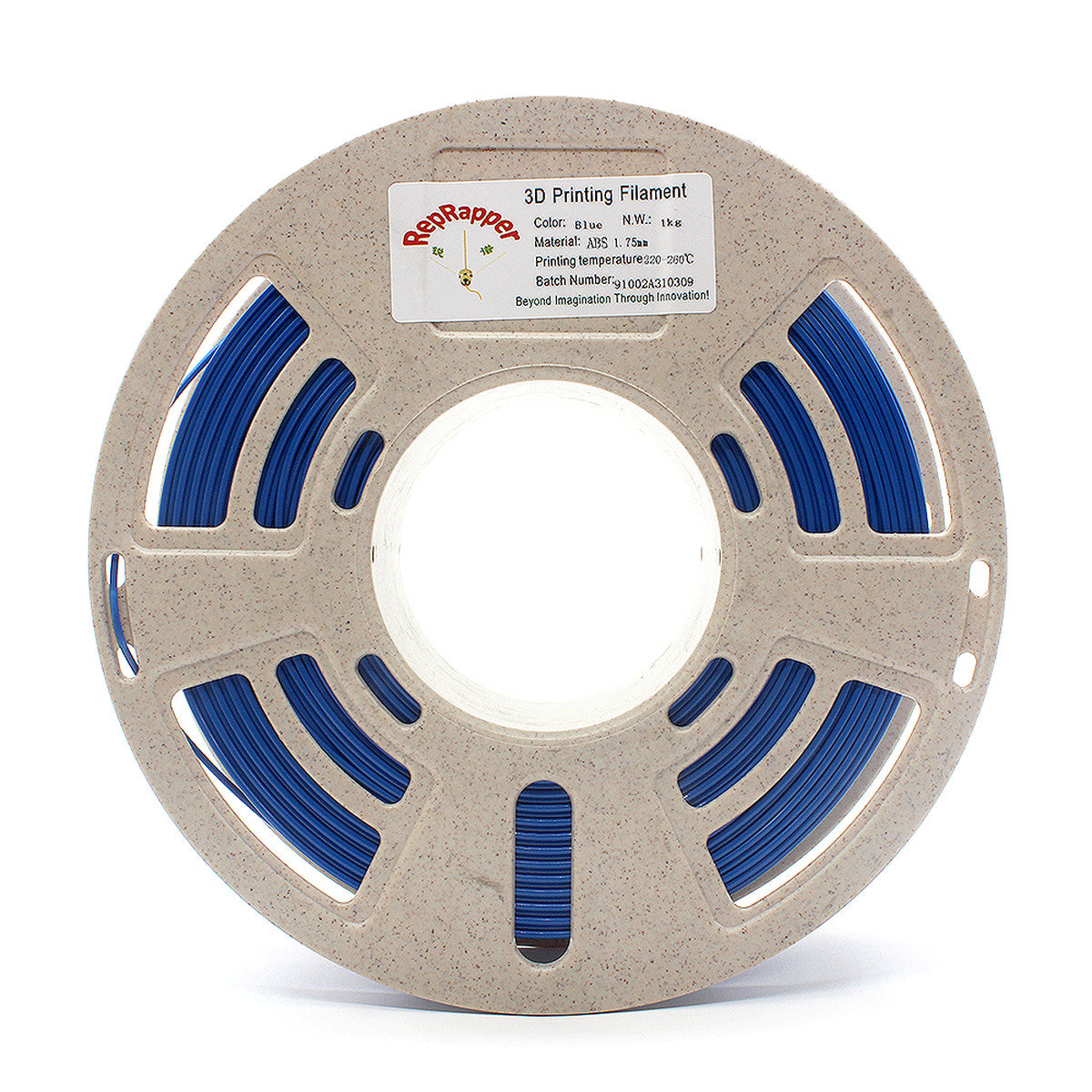 RepRapper Tech ABS Blue 1.75mm 1kg filament spool with ABS label