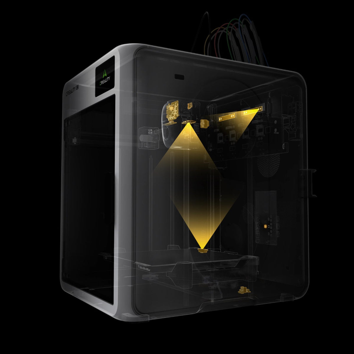 Creality K3 printer body highlighting its built in sensor network