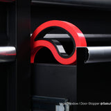 Flexible red and black door stopper printed in Bambu TPU for AMS