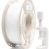 RepRapper White PETG 1.75mm 1kg filament spool with matching 3D-printed C-clamp