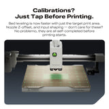 SparkX i7 nozzle over the build plate doing auto bed leveling