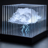 Layered clear acrylic cloud lamp cut and engraved on the Bambu Lab R1