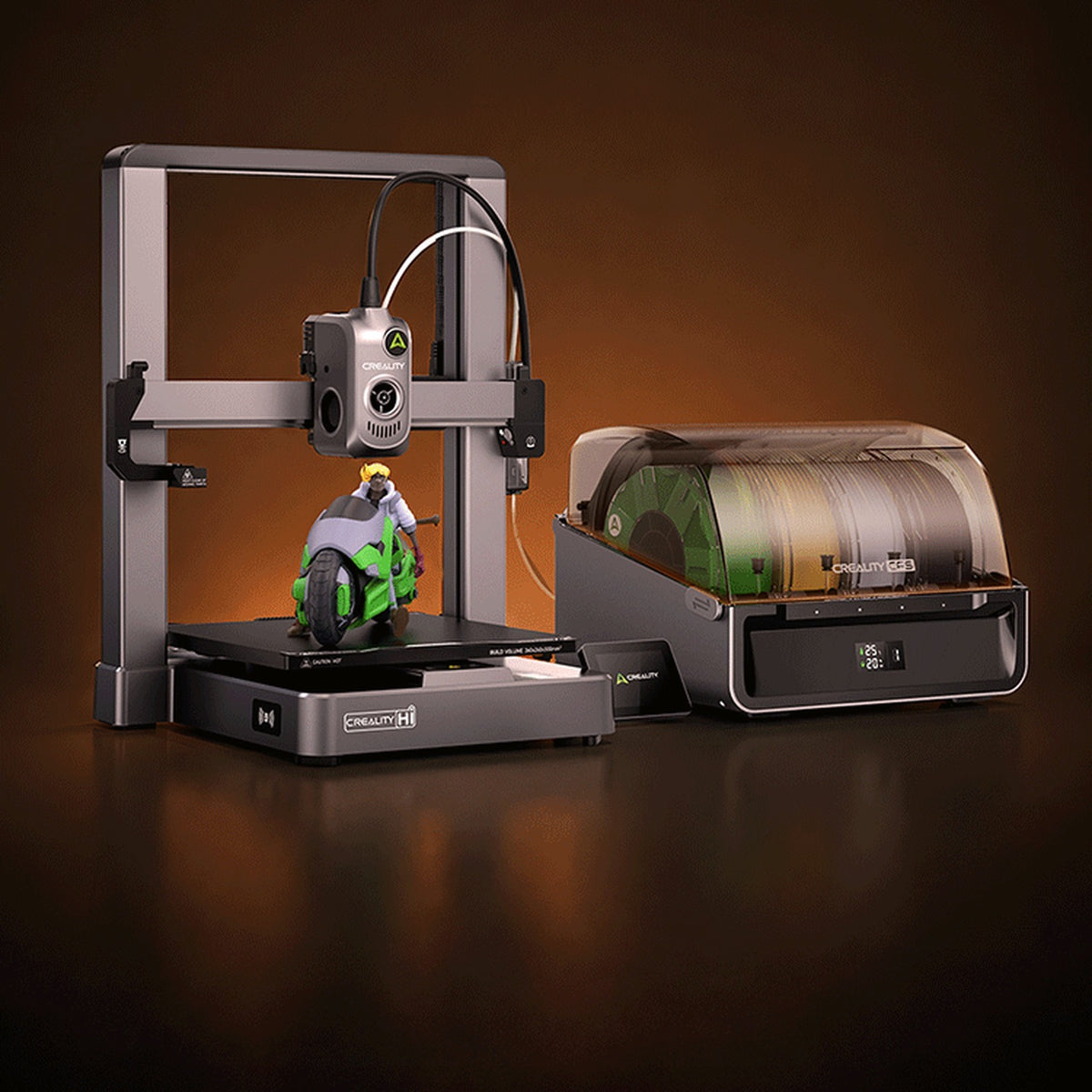 Creality CFS Dryer Kit with printer drying while printing