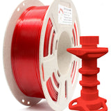 RepRapper Solid Red PETG 1.75mm 1kg filament spool with matching 3D-printed nut and bolt assembly