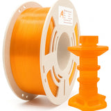 RepRapper Translucent Orange PETG 1.75mm 1kg filament spool with matching 3D-printed nut and bolt assembly