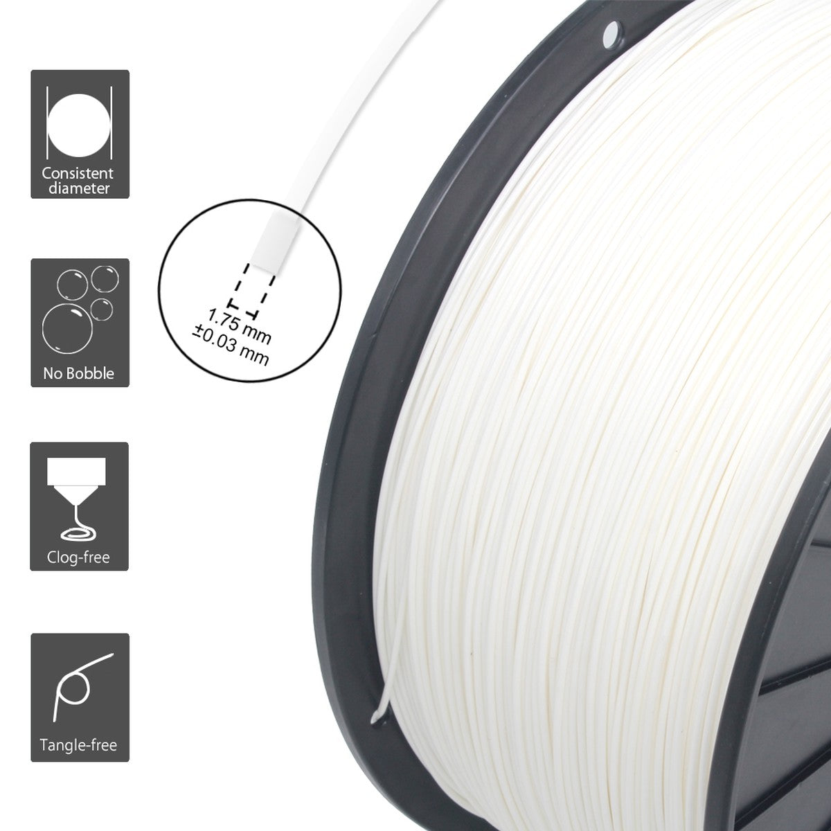 RepRapper Tech PLA Plus 1.75 mm about ±0.03 mm white