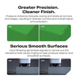 Side by side test prints showing smoother corners and surfaces on the SparkX i7