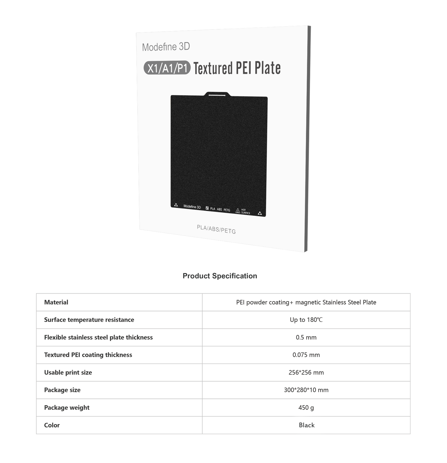 Modefine 3D Bambu Textured PEI Plate A1/P1/X1 Series