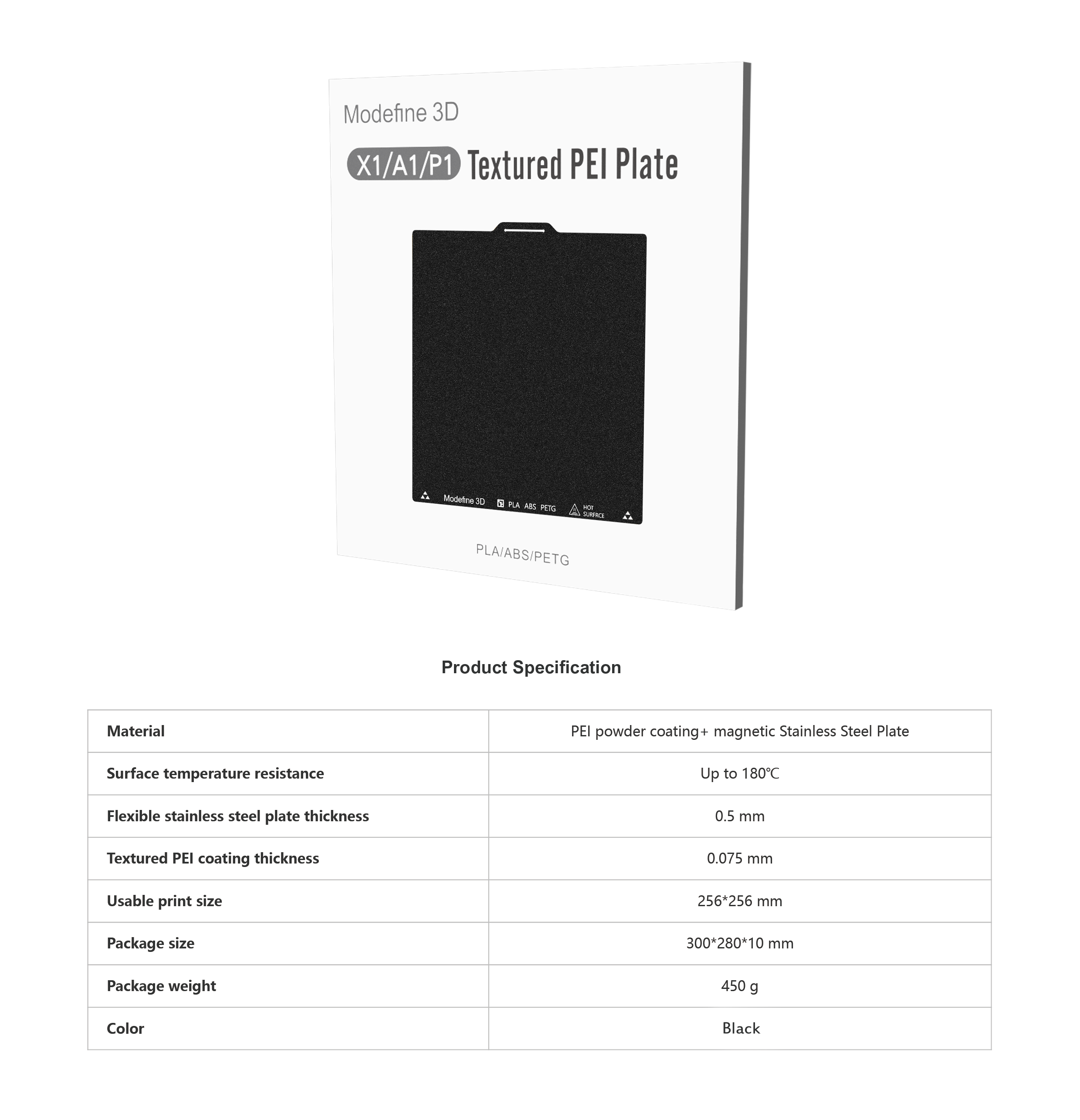 Modefine 3D Bambu Cool PEI Plate A1/A1 Mini/P1/X1 Series