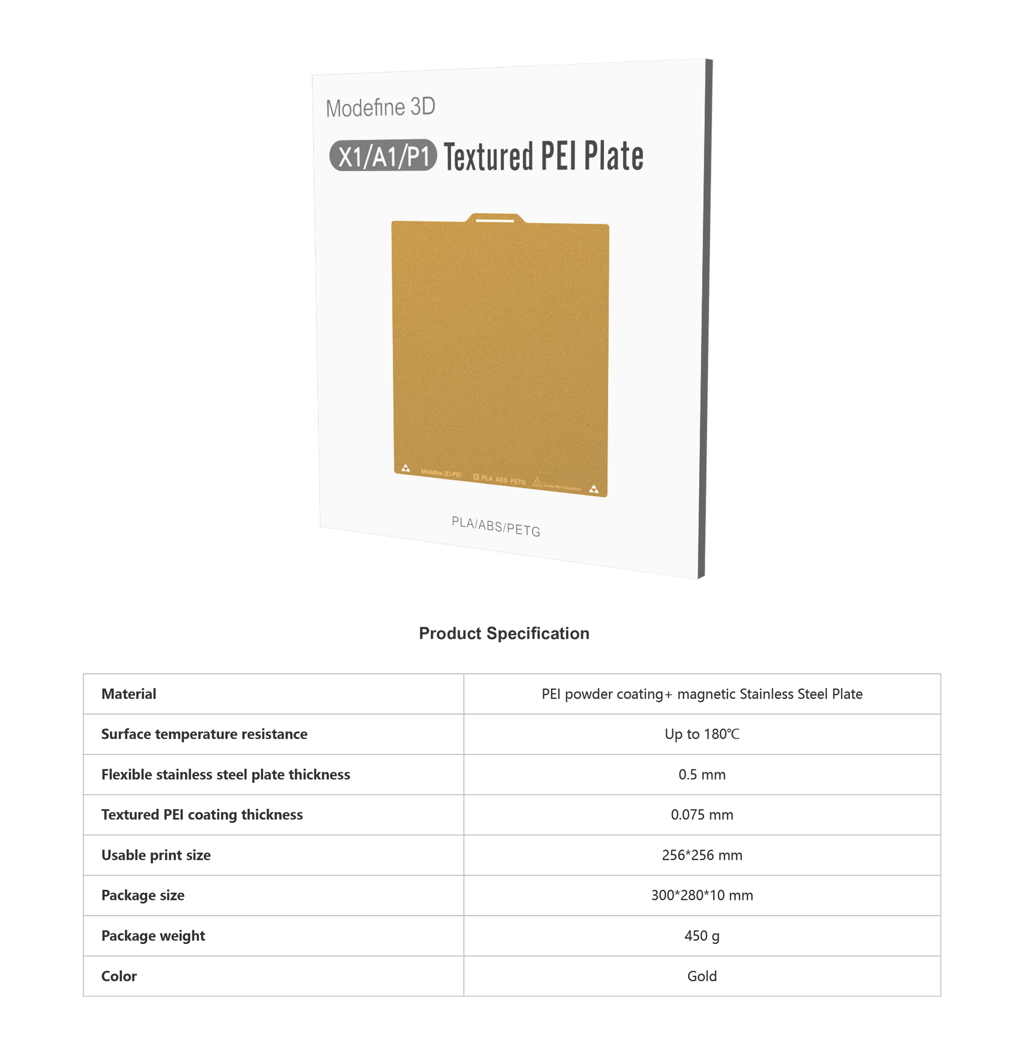Modefine 3D Bambu Textured PEI Plate A1/P1/X1 Series