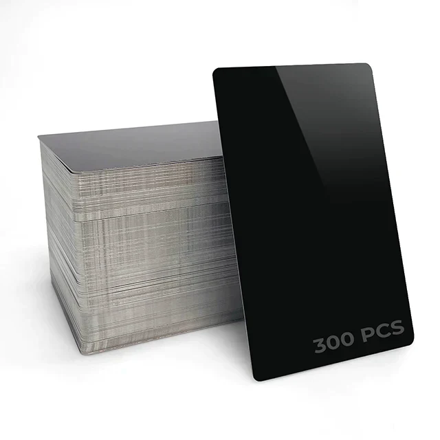 Glossy Black Metal Business Card (300Pcs)