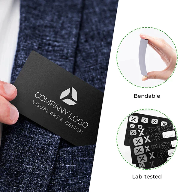 Glossy Black Metal Business Card (300Pcs)