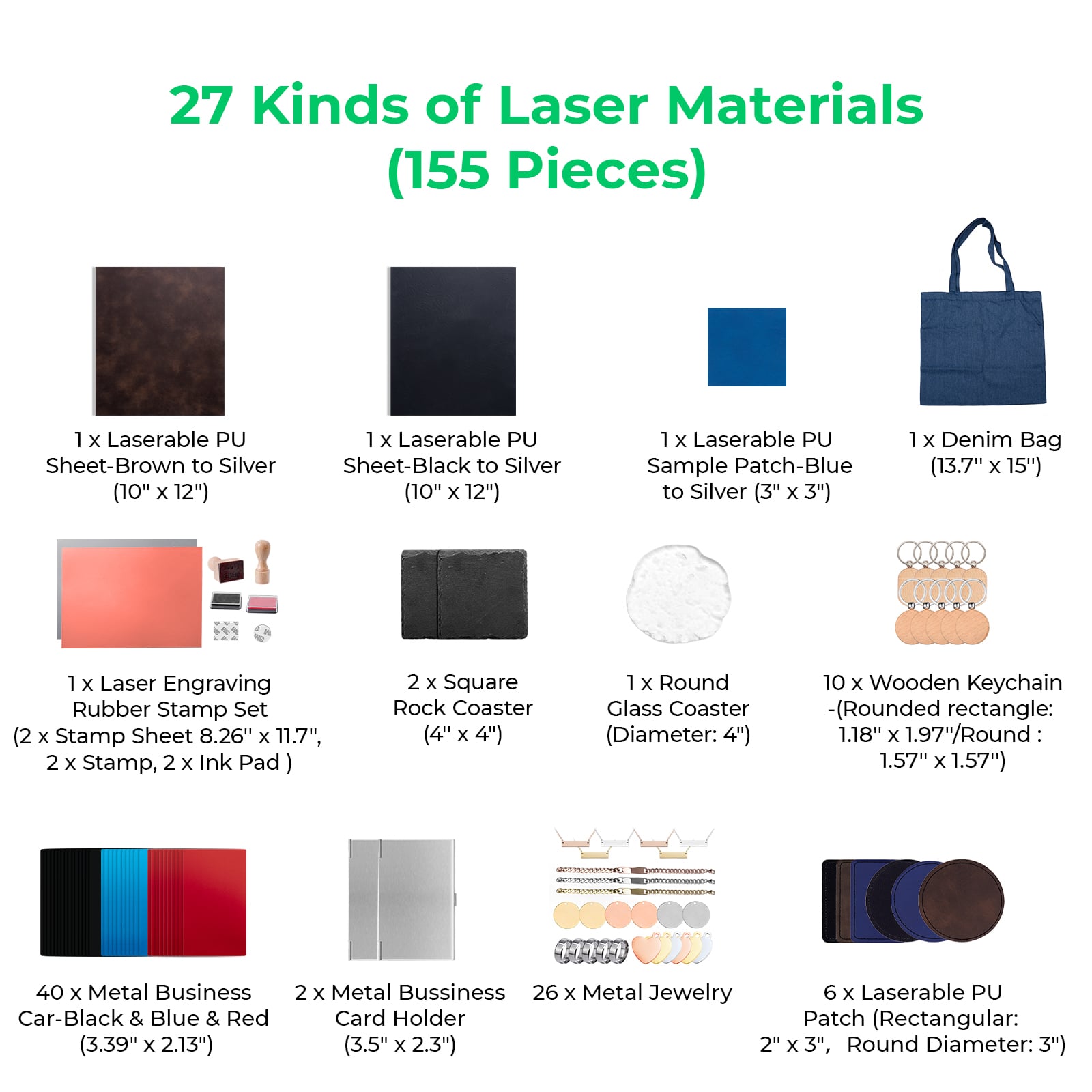 Ultimate Laser Material Kit (155pcs)