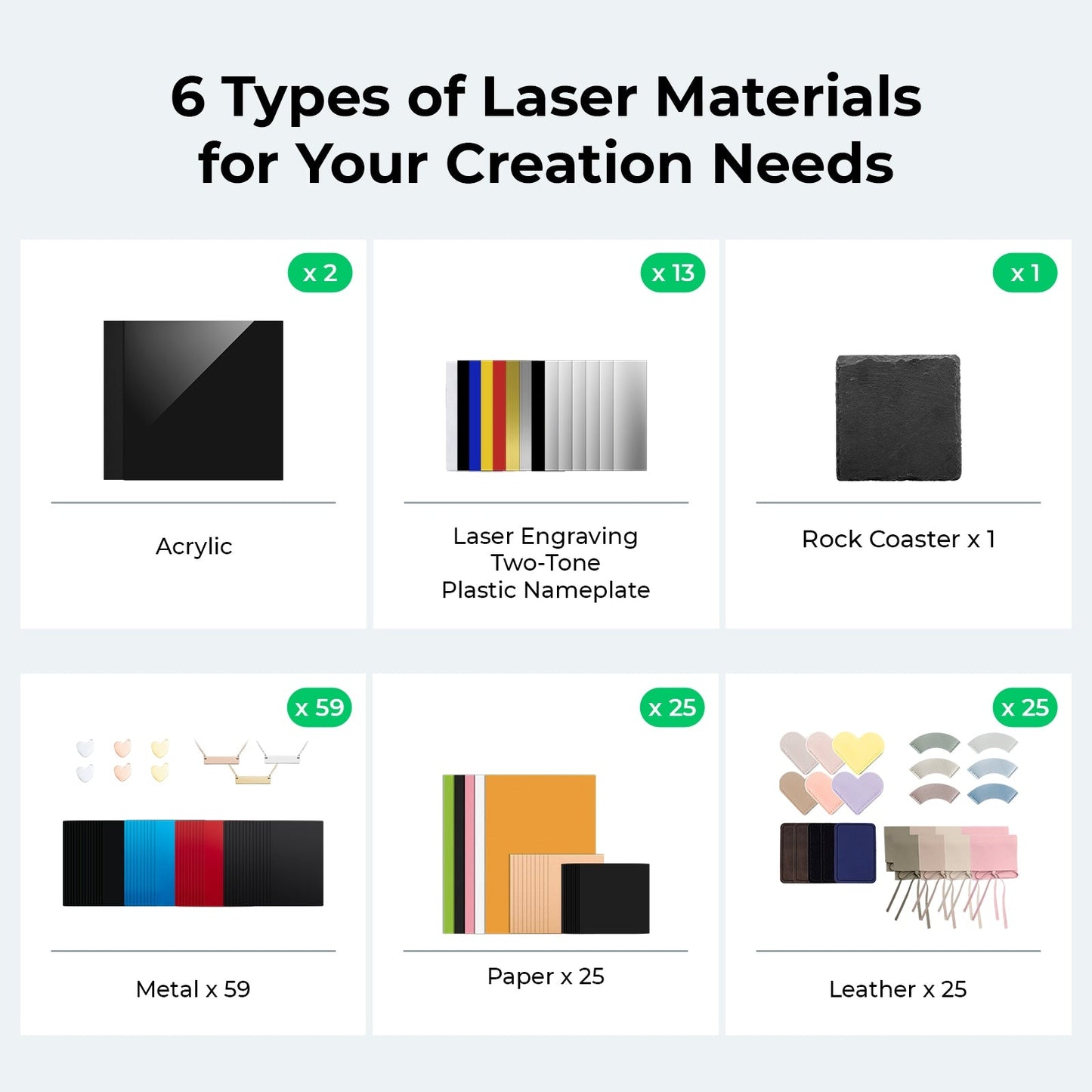 xTool F1/F2 Material Explore Kit (125pcs)