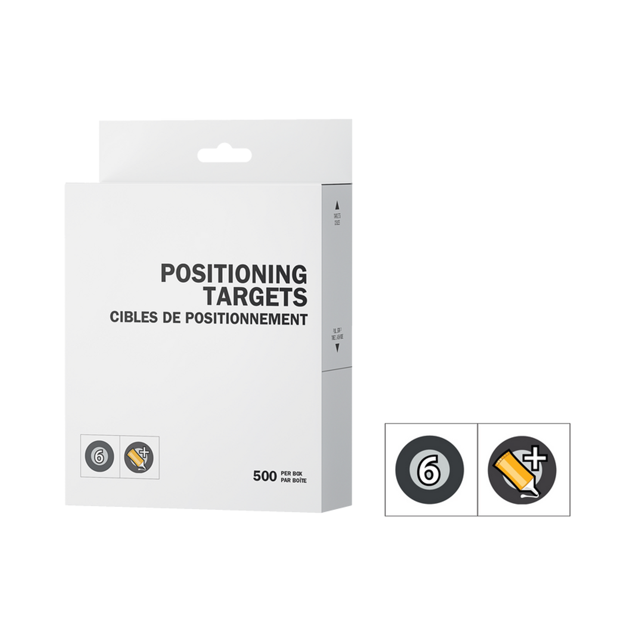 Peel Positioning Targets (500 Pack) (Lead time may apply)