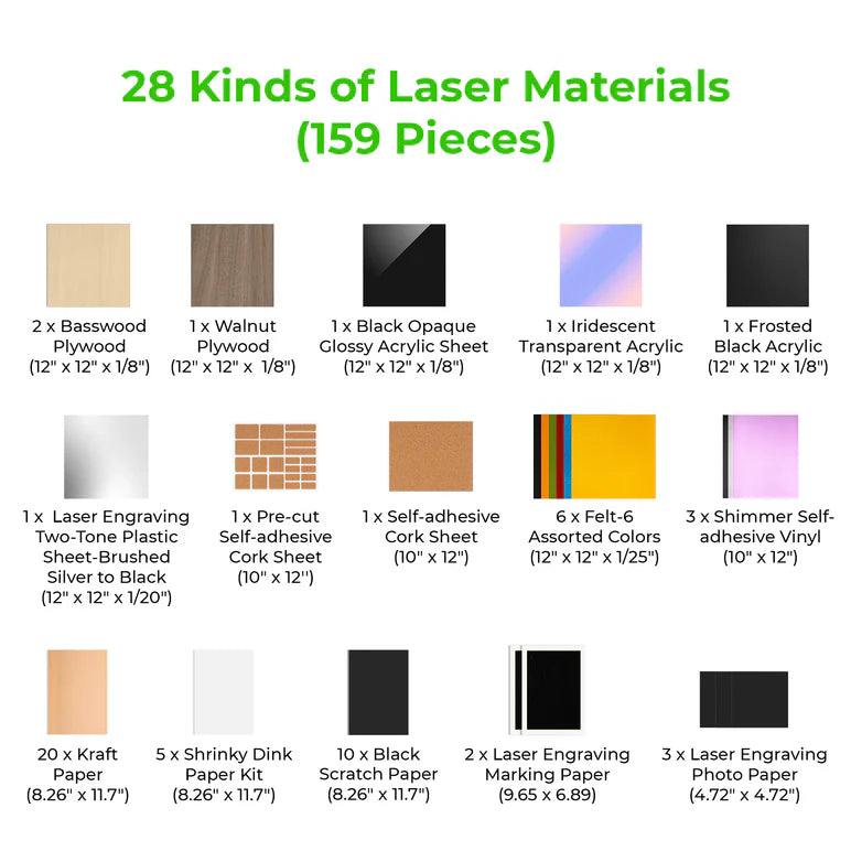 xTool Ultimate Laser Material Kit (159pcs)