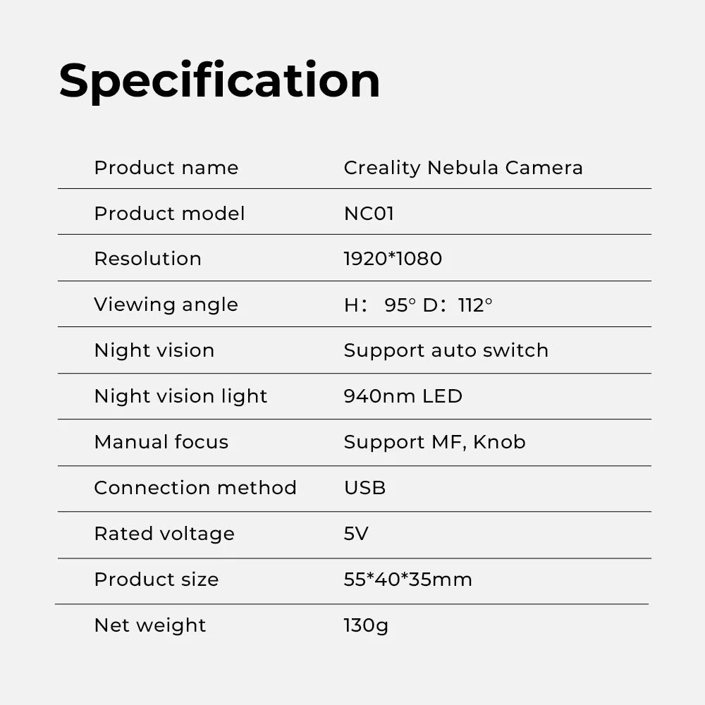 Creality Nebula Camera - Estimated delivery November