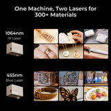 xTool S1 + 1064nm IR Laser Kit: Enclosed Diode Laser Engraver & Cutter