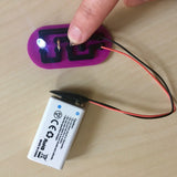 RepRapper Tech Conductive TPU printed circuit lighting an LED (manufacturer)