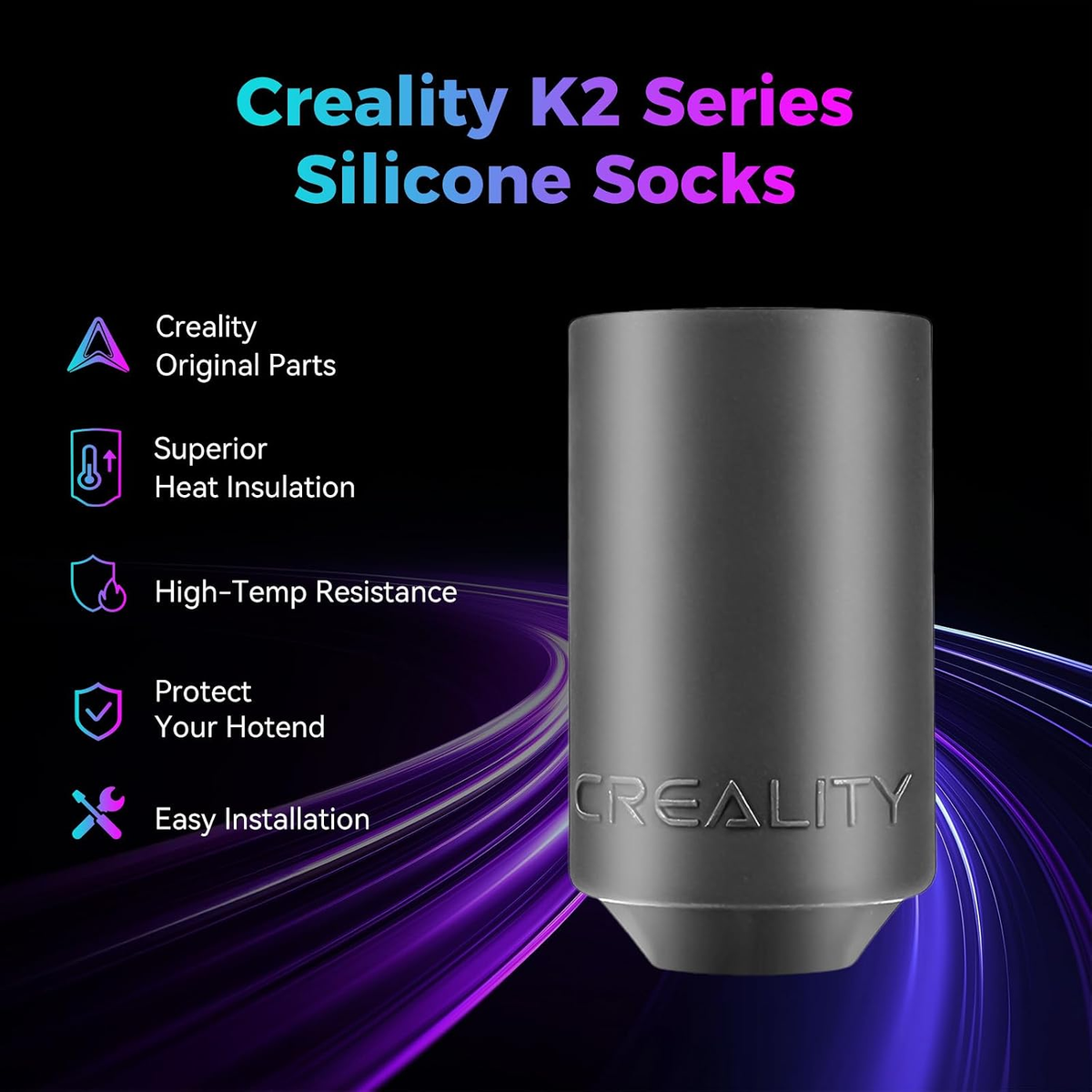 Creality K2 series silicone sock for the hot end