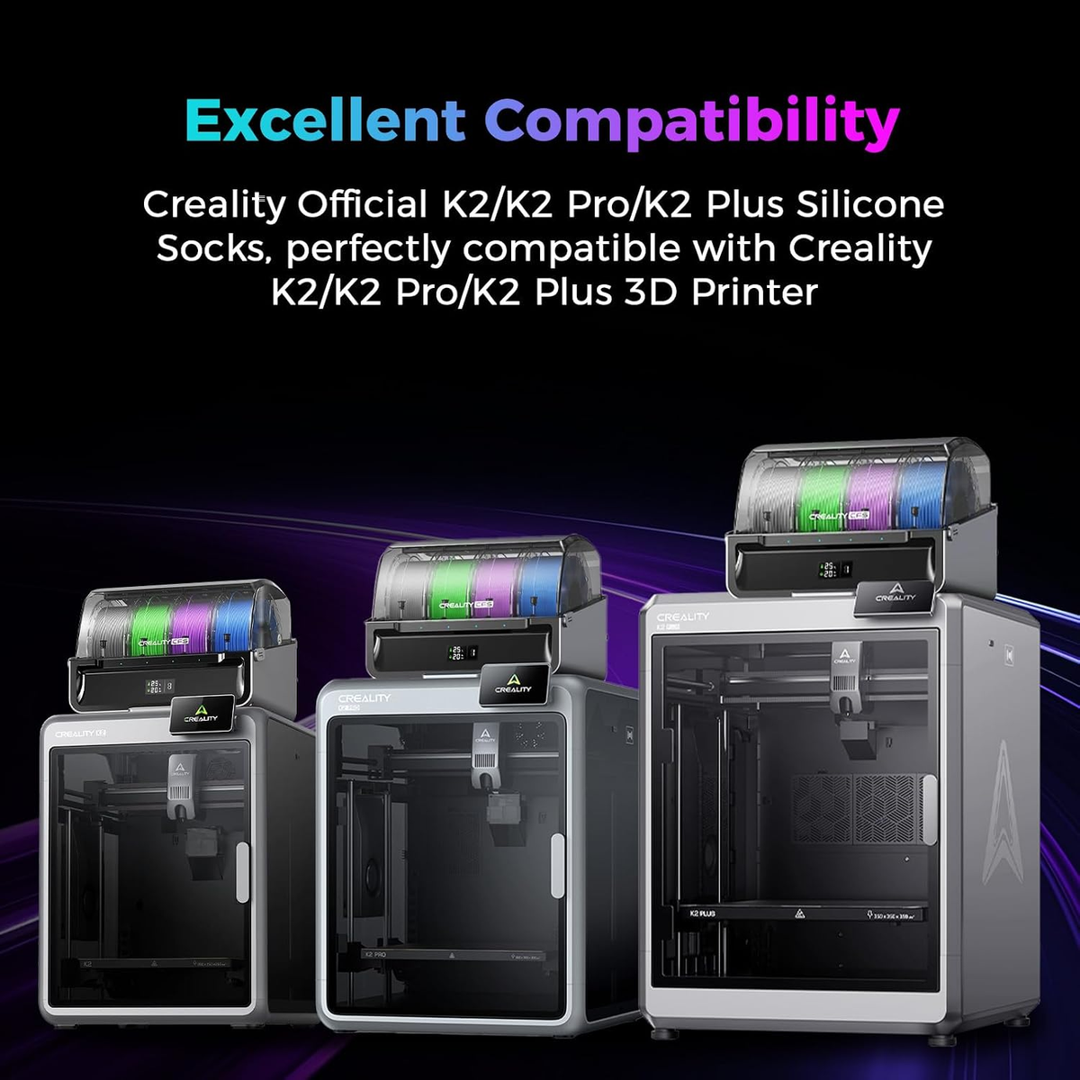 Silicone sock fits the Creality K2, K2 Pro and K2 Plus printers