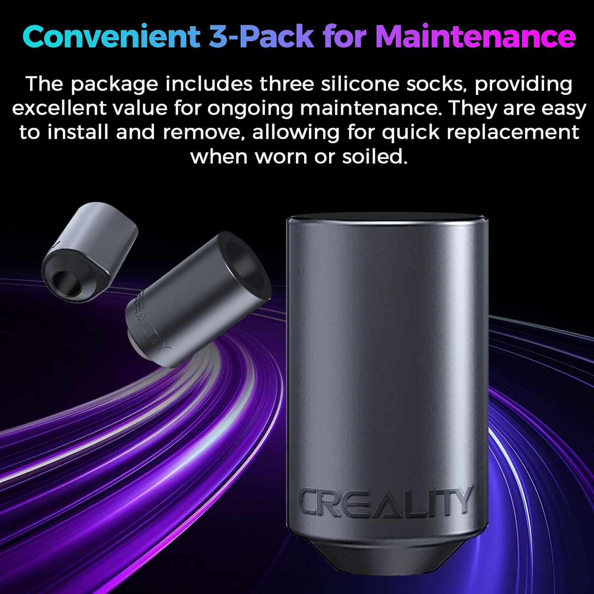 Creality K2 silicone socks, 3 pack for regular upkeep
