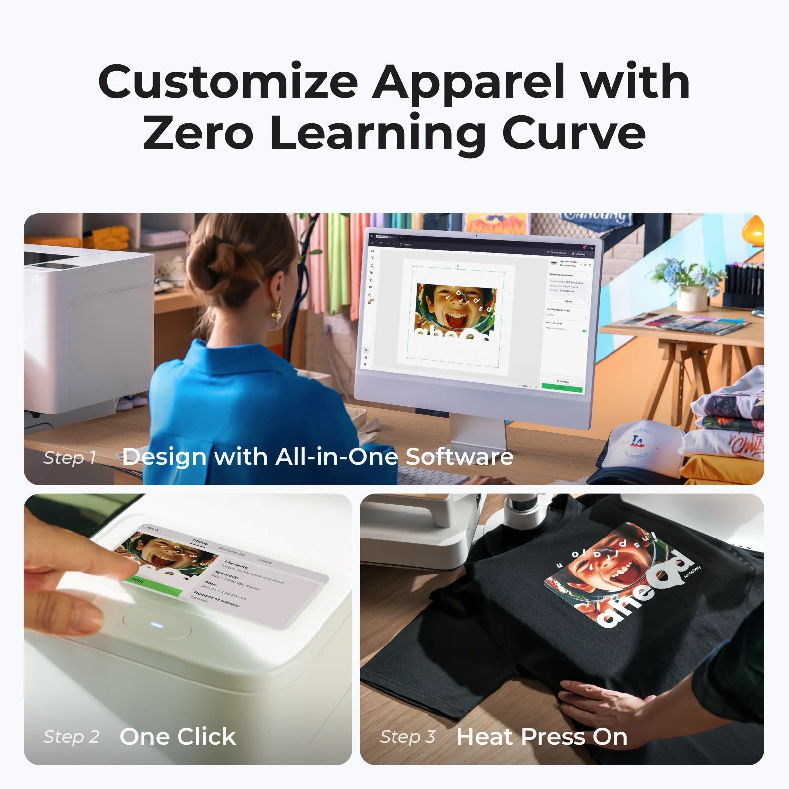 xTool Apparel Printer: One Click DTF Printer, Effortless Customization for Business