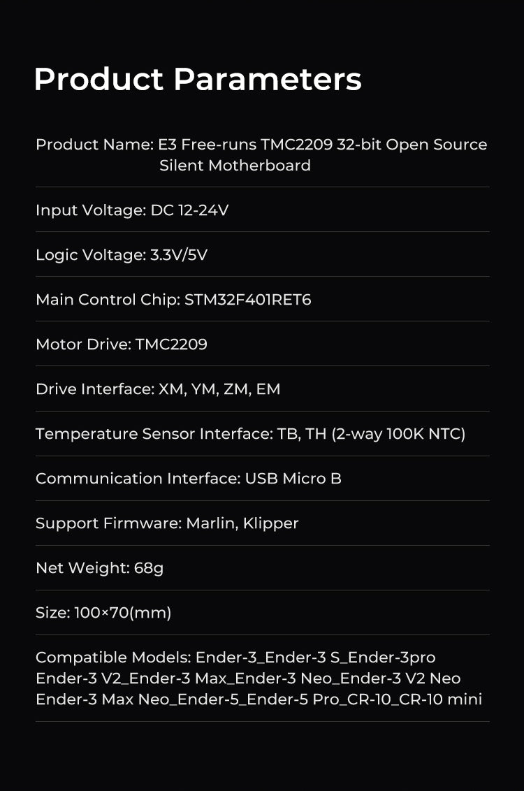 E3 Free-runs TMC2209 32-bit Open Source