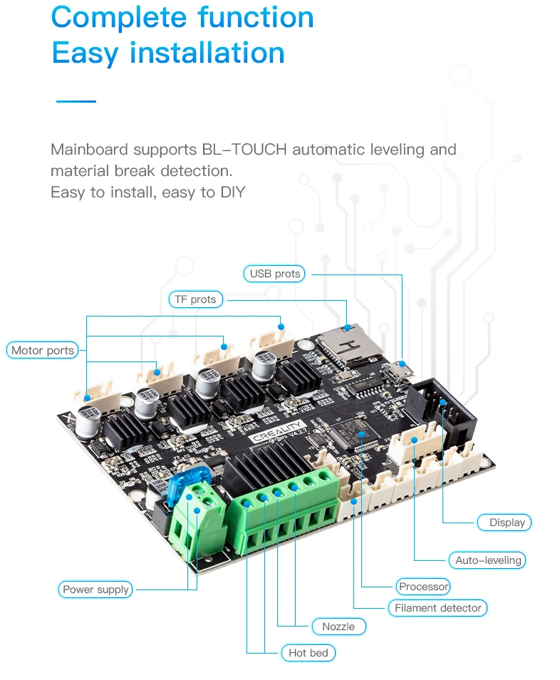 Creality 4.2.7 replacement board for Ender-3, 3 pro, 3 v2 and Ender-5