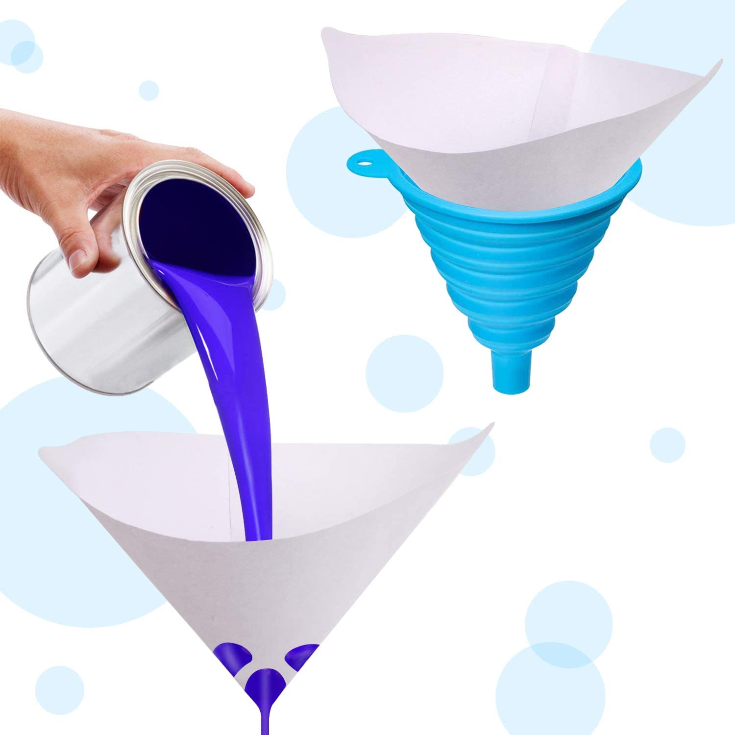 Resin funnel and filters (100)