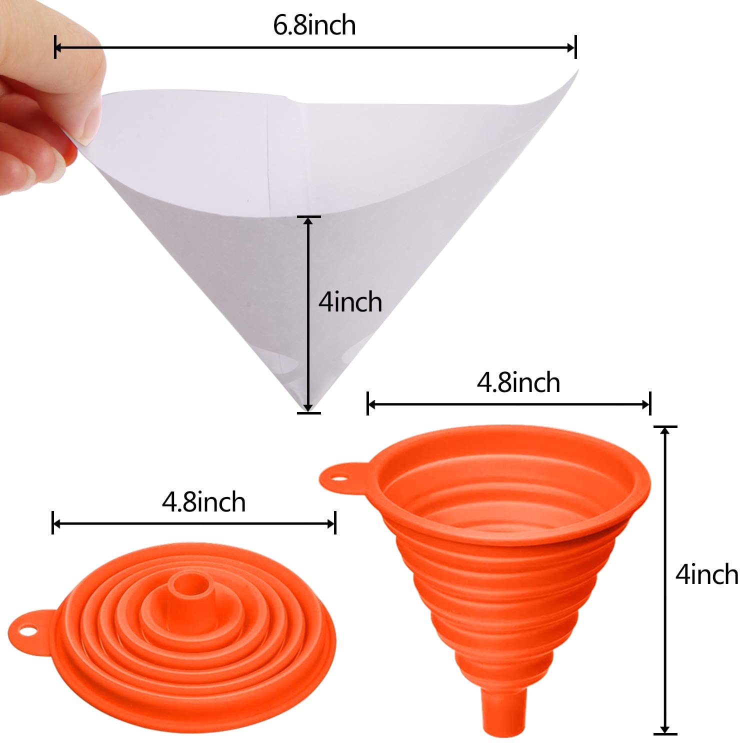 Resin funnel and filters (100)