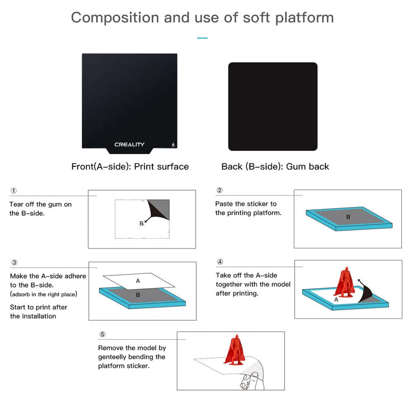 Creality 3D Flexible Removable Magnetic Print Surface for Ender 3/3 pro/5 - 235 x 235mm