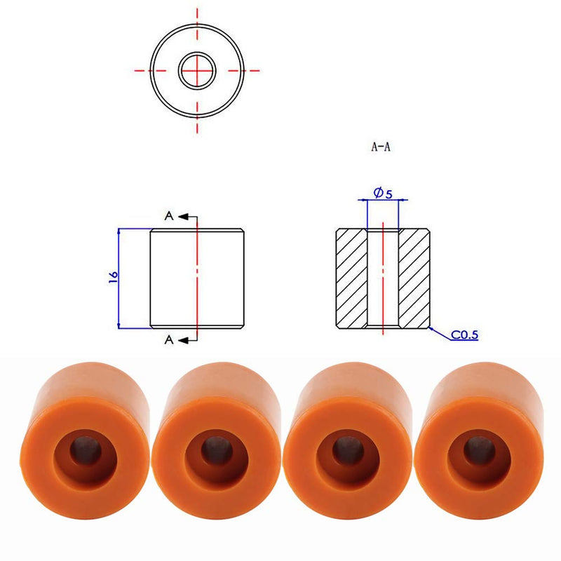 Heated bed Silicone Leveling Column - 4 PCS